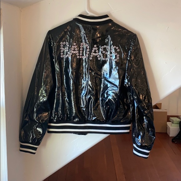 Alice + Olivia Bad Ass Leather Bomber Jacket - Picture 5 of 12